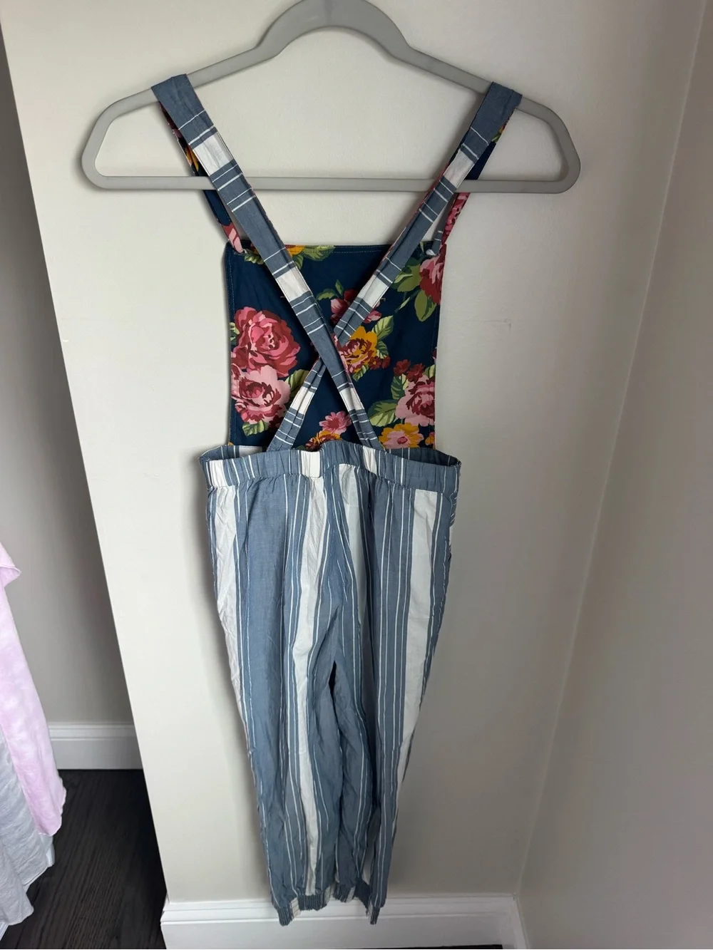 Matilda Jane Joanna Gaines Girls Fancy Free Mixed Print Overalls Size